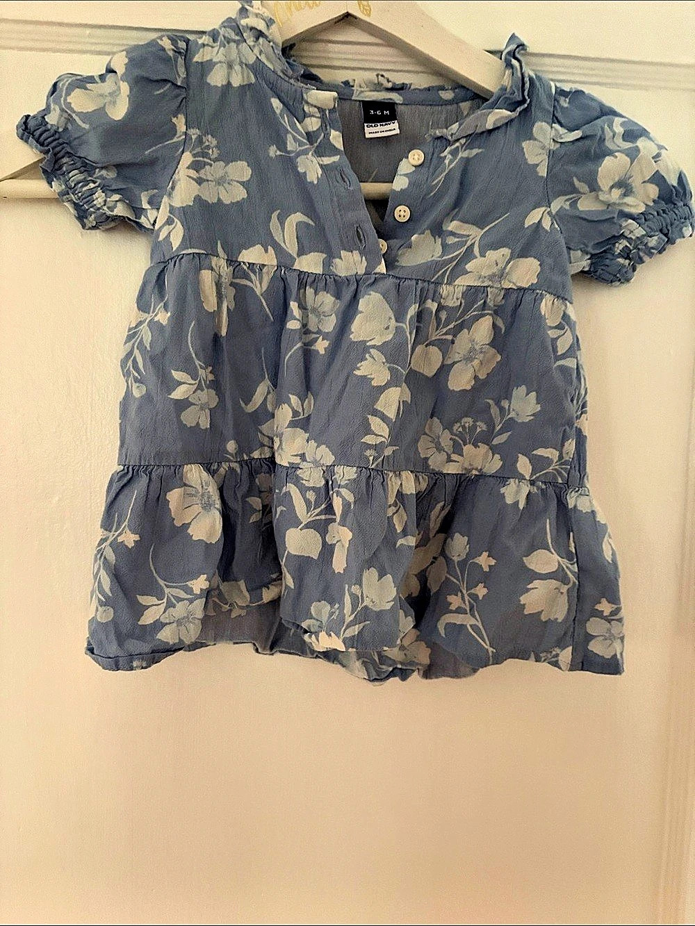 Old Navy Floral Baby Dress in Blue & White Size 3-6M